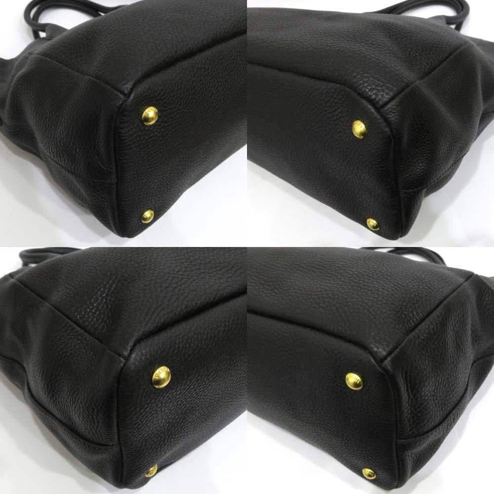 Prada 2 Way Bag Vitello Dino Leather Black - Picture 7 of 10